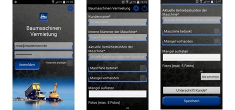 Smartphone App für Ware, Lieferung, Güter, Fracht und Ladung im Transport